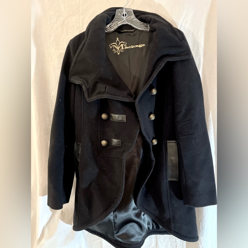 Wool coat MACKAGE with WIRE COLLAR so you can shape it NWOT